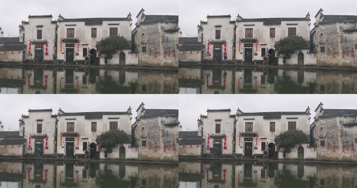 中国黄山市洪村老房子时光岁月流逝破旧不堪