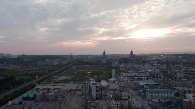 化工厂夜景航拍