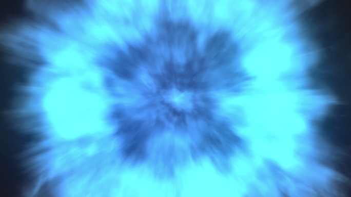 【带通道】蓝色爆炸火焰粒子冲击波