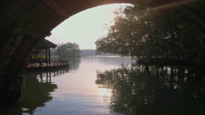 杭州西湖景区 茅家埠黛色参天