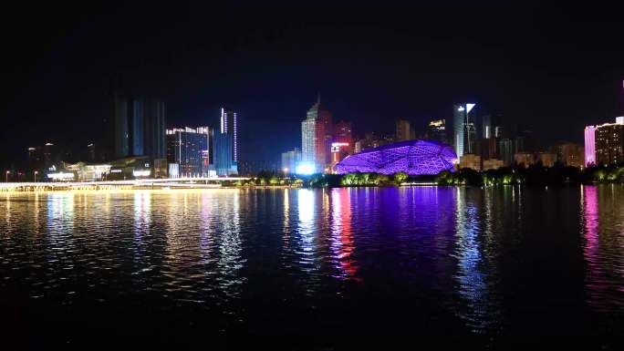 沈阳浑河盛京大剧院大钻石夜景延时