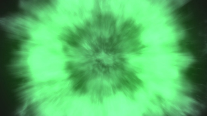 【带通道】绿色爆炸火焰粒子冲击波