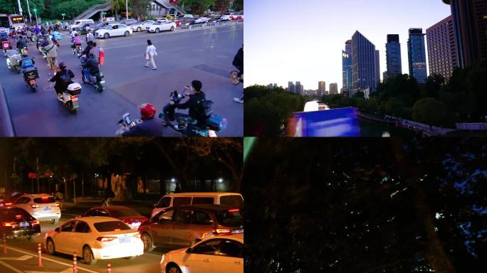 北京城市夜景人文素材空境车流CBD夜景