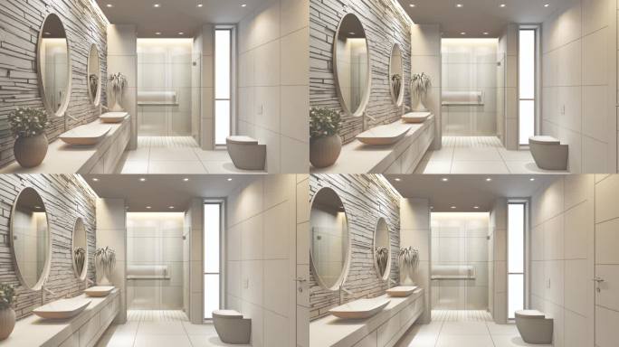 现代极简主义浴室空白无纹理。
