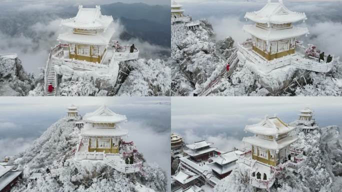 4K老君山雪景航拍