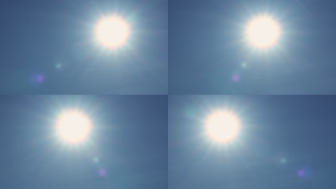 蓝天太阳耀斑平移镜头