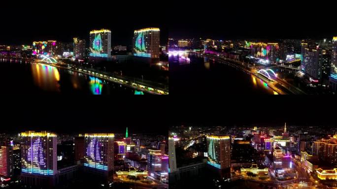 延吉市航拍夜景