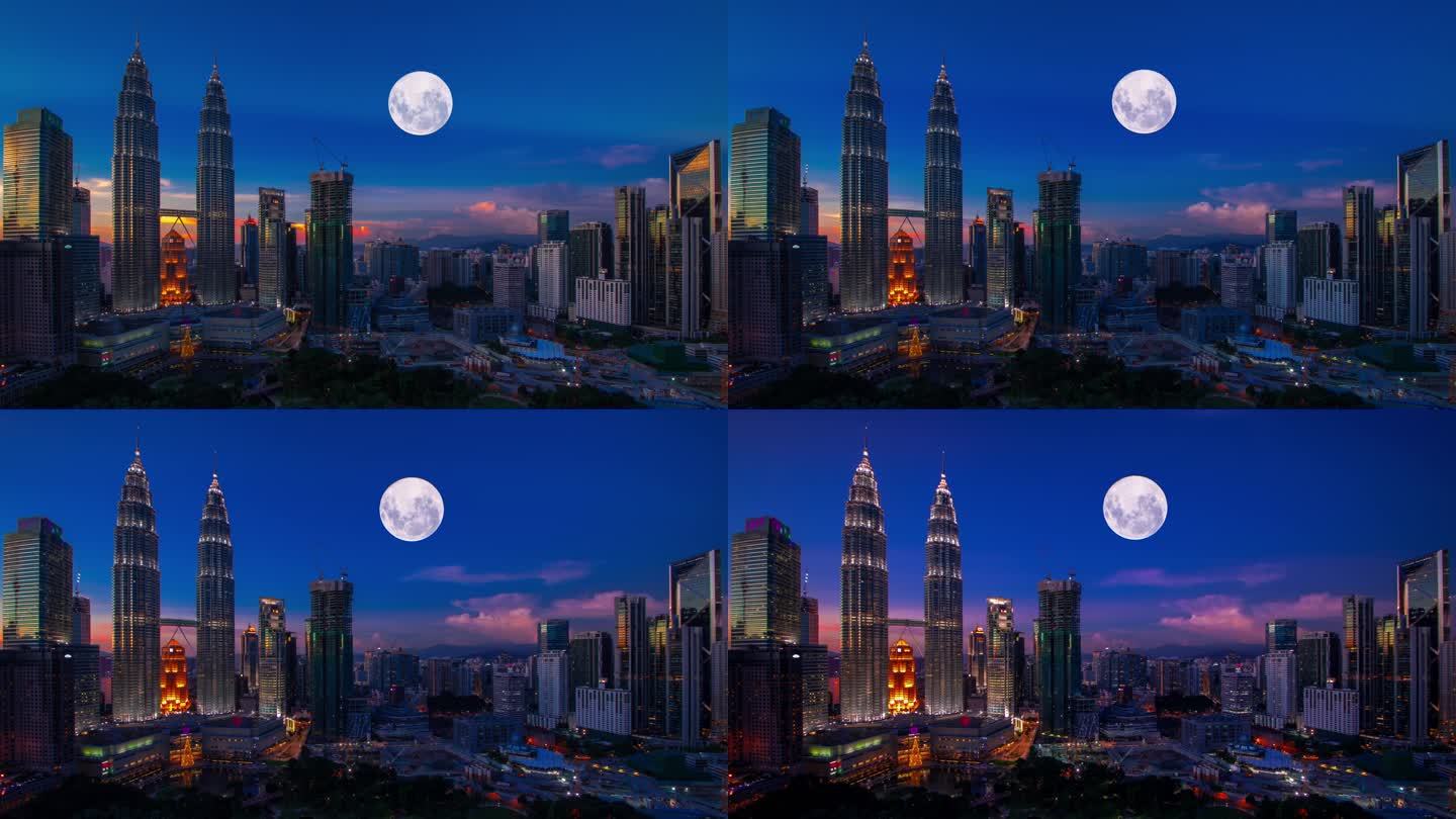 4K城市月夜 马来西亚吉隆坡