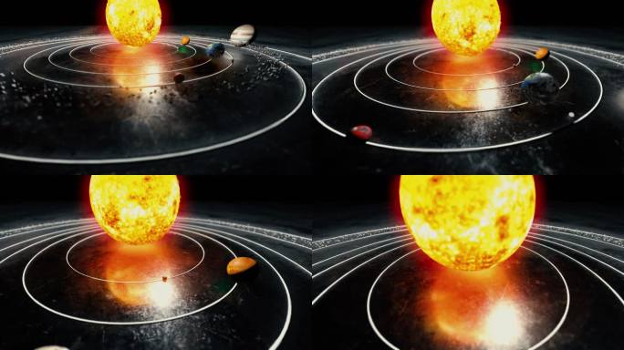 太阳和太阳系行星动画