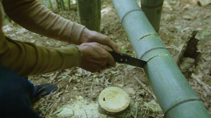 河流小溪 生态环境 采集竹子 传统工艺