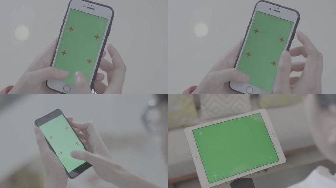 智能设备手机电脑平板绿幕抠屏实拍视频4K