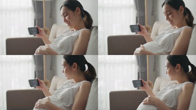 亚洲孕妇超声图像一家人陪伴爱护