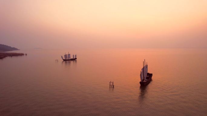 【3分钟】太湖帆船日出日落美景