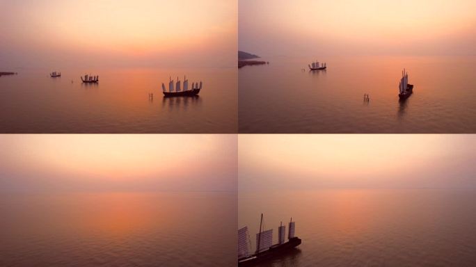 【3分钟】太湖帆船日出日落美景