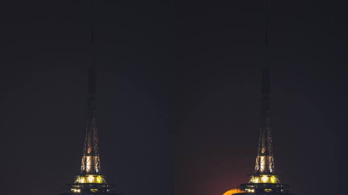 【4K超清】澳门旅游塔月升延时摄影竖屏