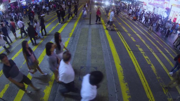城市交通 人流车流 热闹繁华 香港街头