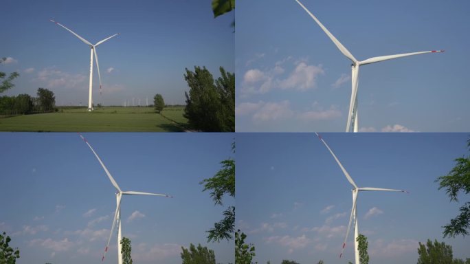 平原地区新能源风能发电大风车