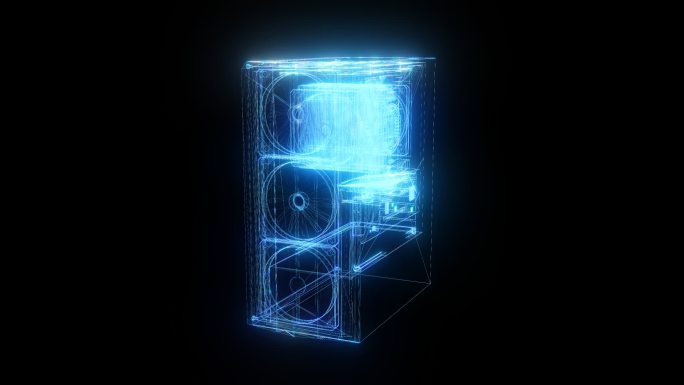发光全息电脑主机透明通道素材