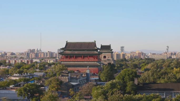 北京鼓楼北京地标古城楼中式建筑