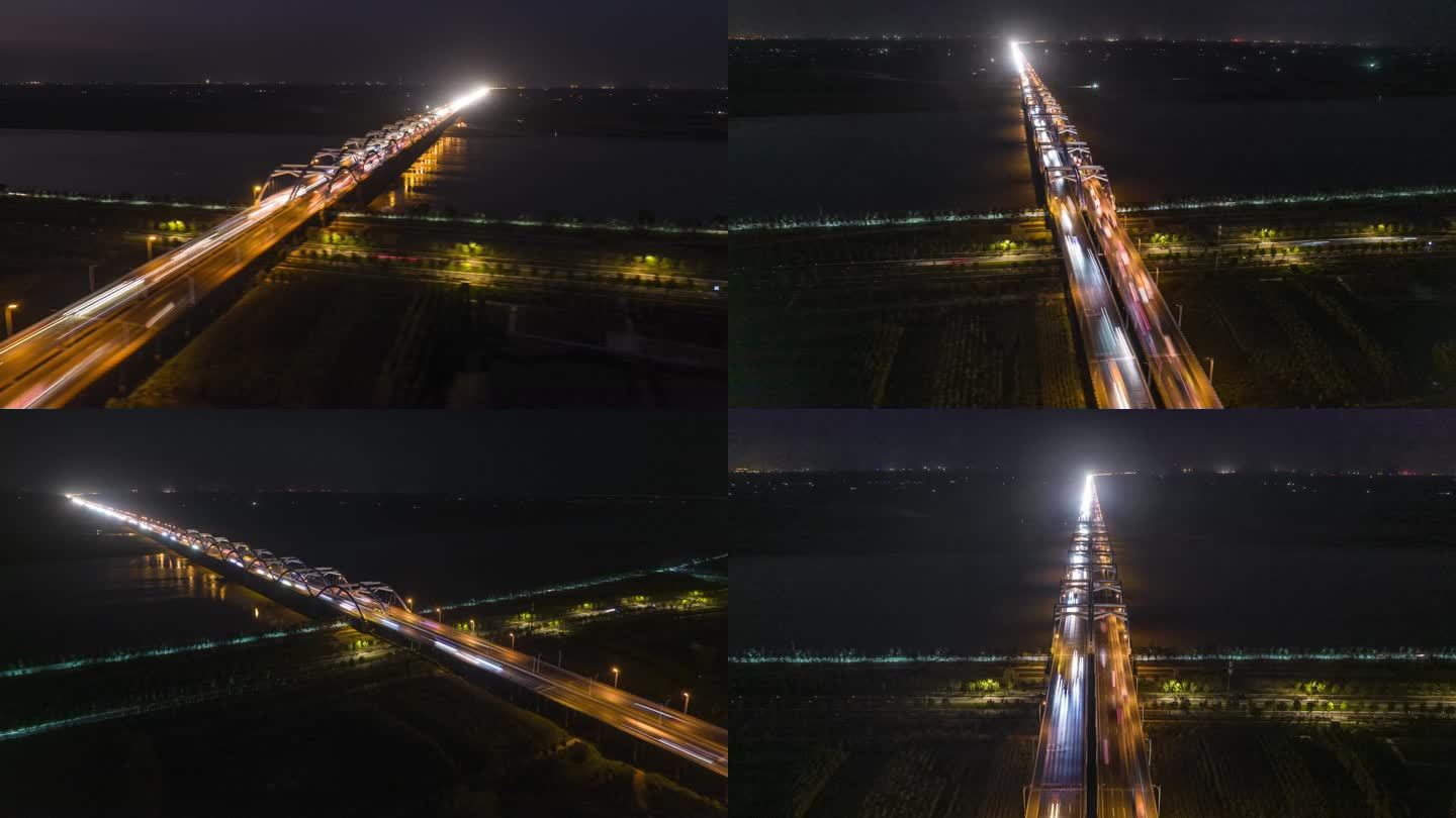 京港澳高速刘江黄河大桥夜景延时