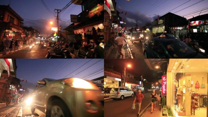 印度尼西亚巴厘岛街道夜景