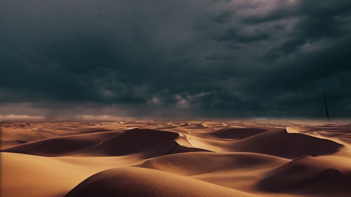 沙漠中的夏季风暴-时间流逝