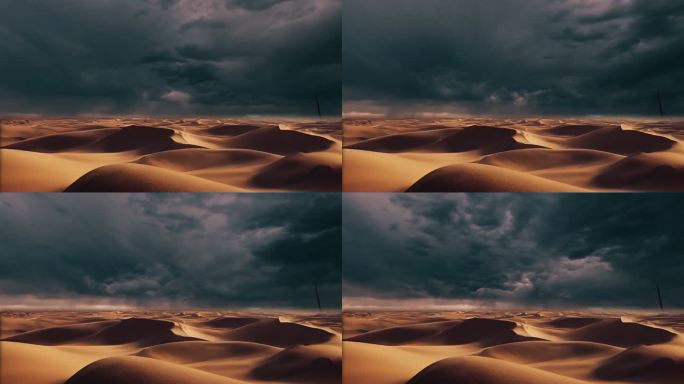 沙漠中的夏季风暴-时间流逝