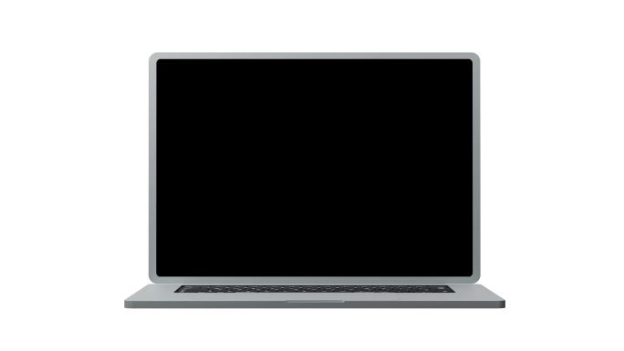 空白笔记本电脑屏幕打开动画