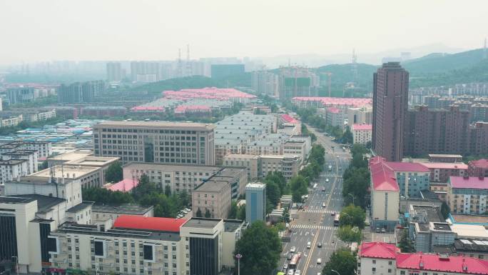 门头沟航拍老城区航拍新桥大街北京郊区街道