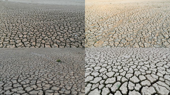 4K干旱缺水自然灾害地表开裂裂纹