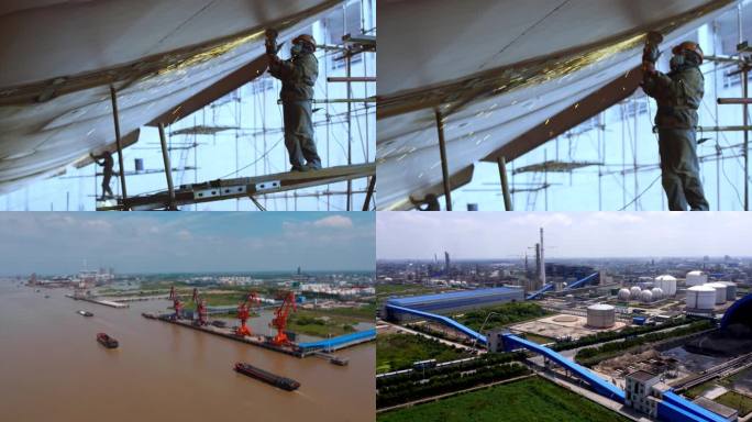 4K-港口船舶造船厂工业沿江港口【原创】