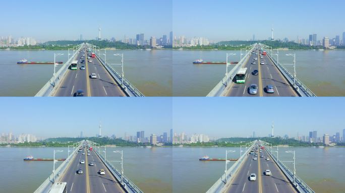 武汉长江大桥地标建筑城市风光人文景观