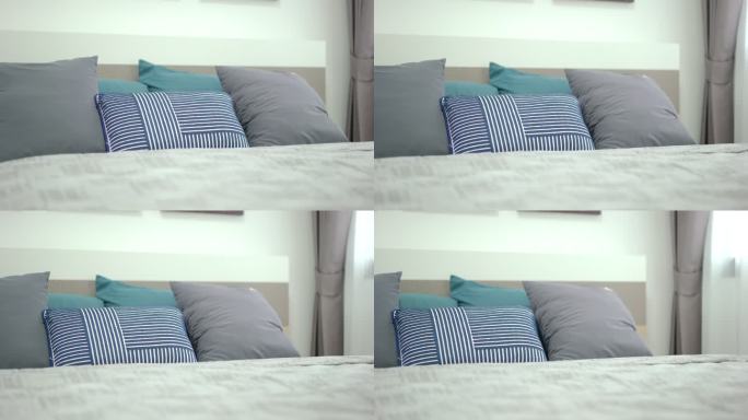 卧室床上的枕头双人房