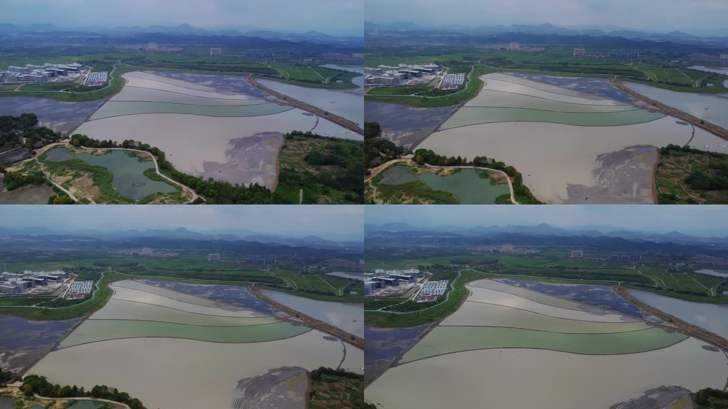 杭州水田山谷航拍慢移视频能源环保自然农业