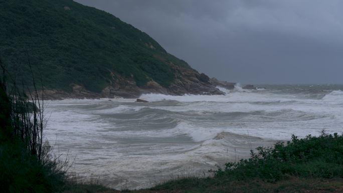 台风天海湾风浪