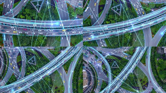 4K科技城市道路连线交通AE模板