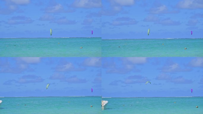 风筝板运动员在海上滑行