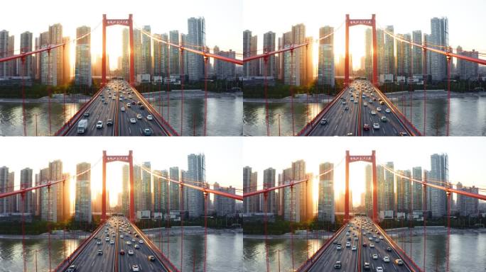 日落的桥桥梁交通便利河流