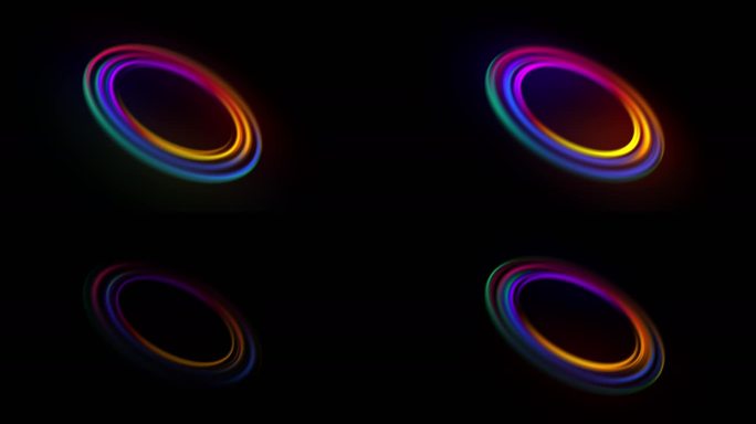 抽象发光圆环库存视频背景，带有副本、文本和徽标空间