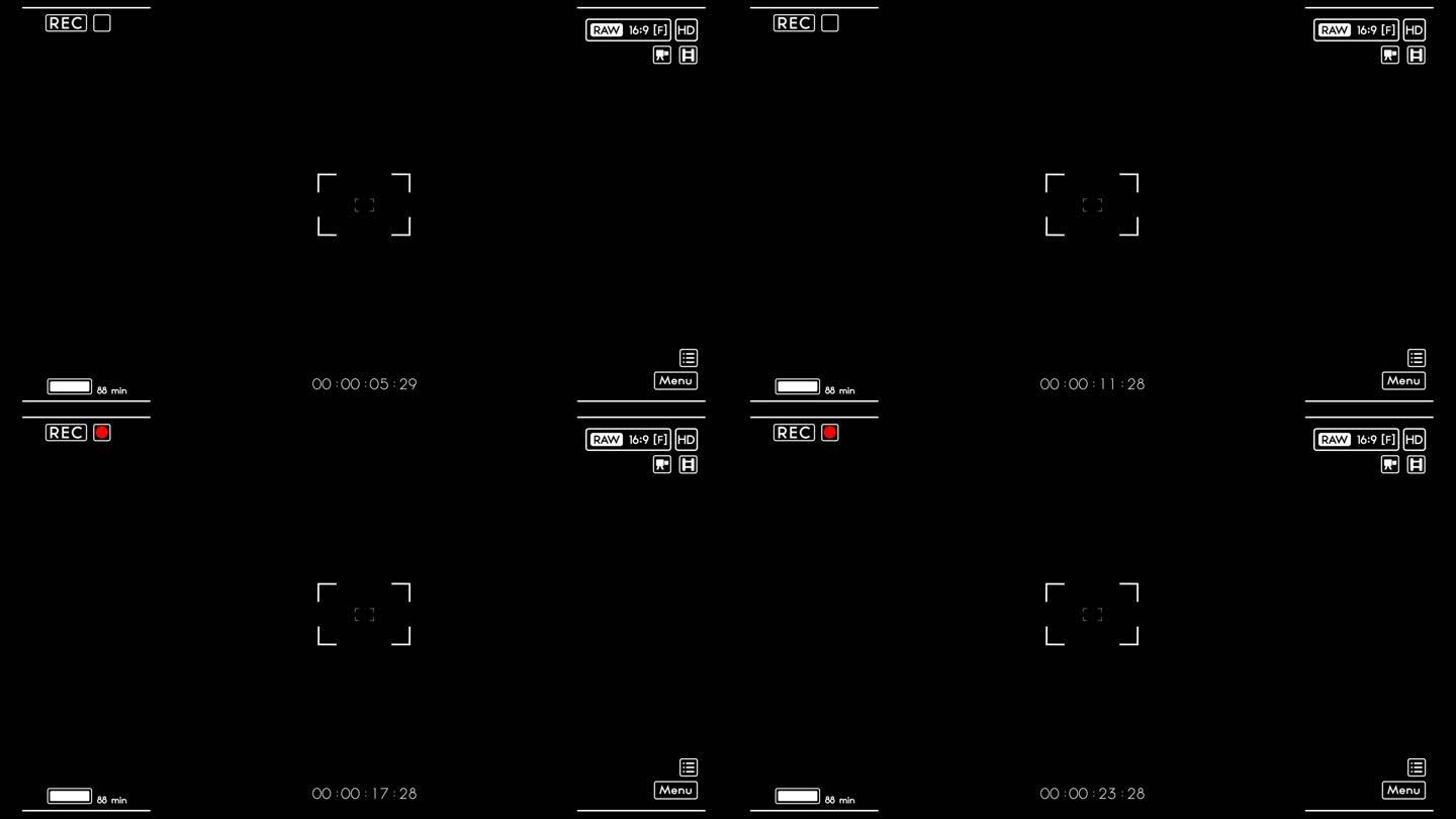 高清带通道摄录机取景框拍摄界面素材