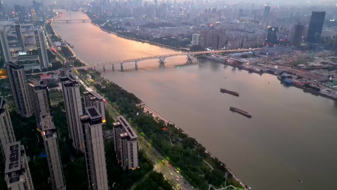 4k航拍延时广州塔珠江沿岸cbd城市宣传