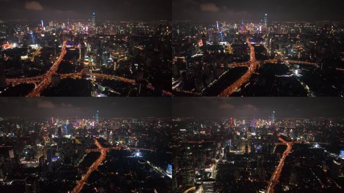 4K原素材-灯火璀璨的上海城市夜景