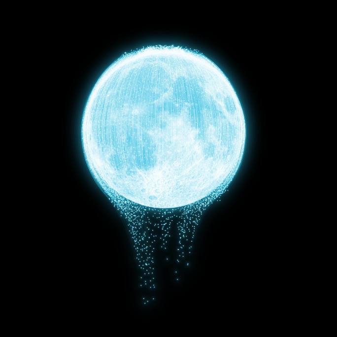 4K蓝色月亮流光
