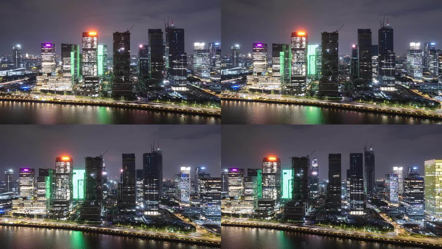 琶洲夜景航拍延时