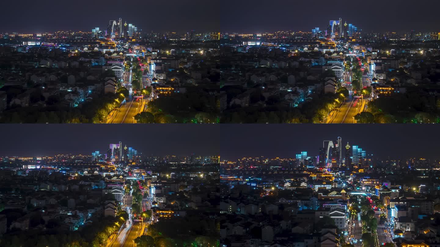 苏州天际线夜景延时摄影