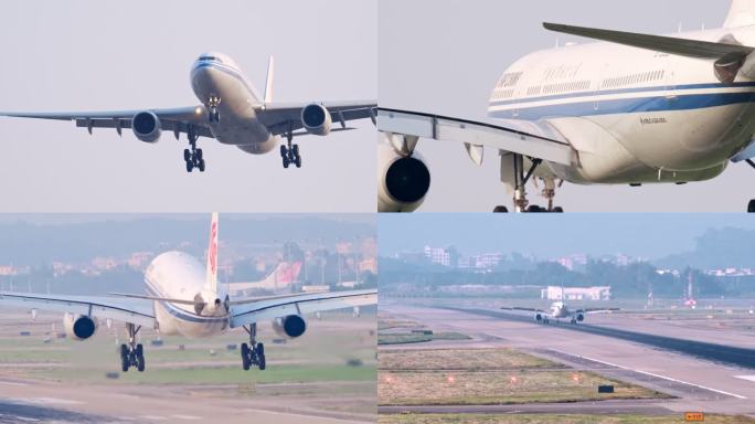 飞机4K50P-中国国际航空 飞机落地