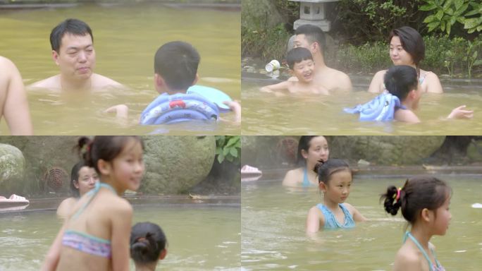 温泉 室外温泉 女孩 泡温泉 火山温泉