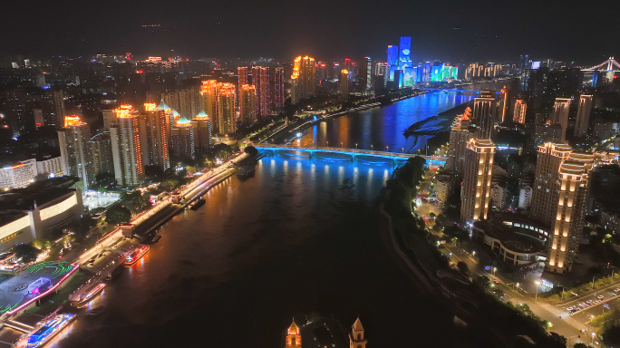 福州市闽江一镜到底5k夜景