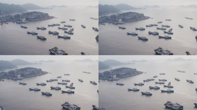 中国浙江台州渔船与港口