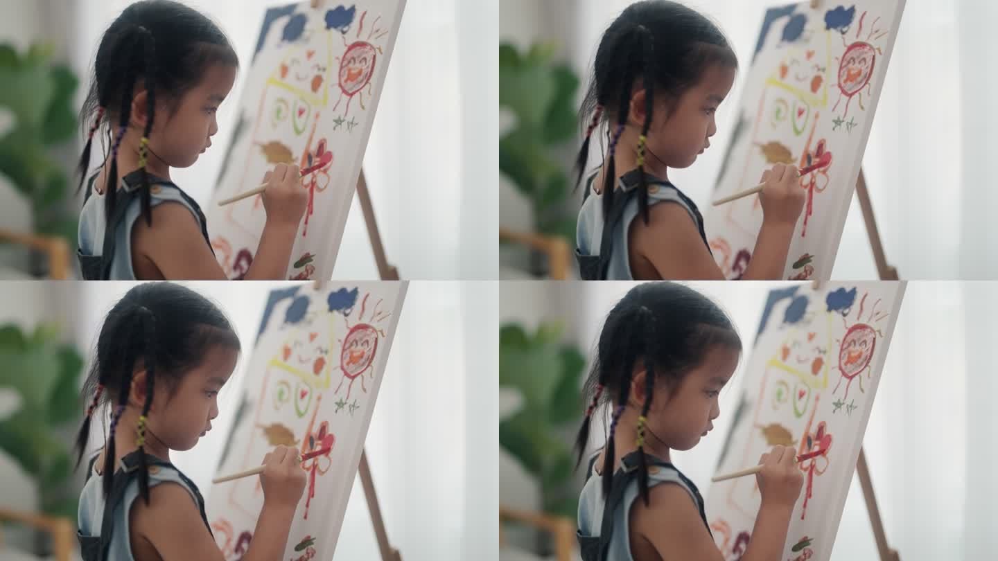 小女孩绘画绘画美术素描写生画画培训涂鸦艺
